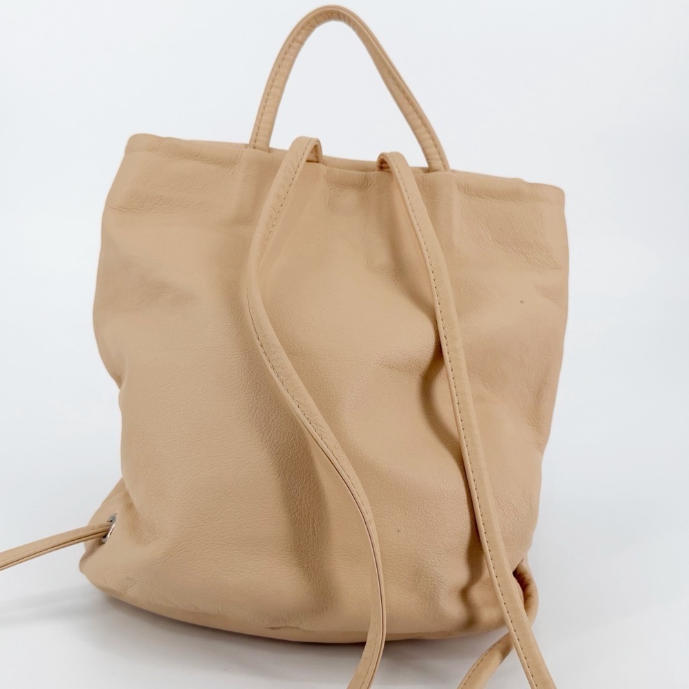 Baggu Leather Mini Backpack Cream - Picture 3 of 7